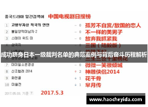 成功跻身日本一级裁判名单的典范案例与背后奋斗历程解析